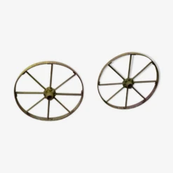 Roues En Fer D'engin Agricole Vintage