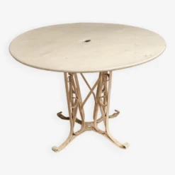 Table En Tôle Peinte Salon De Jardin Ferronnerie 1950 Piétement