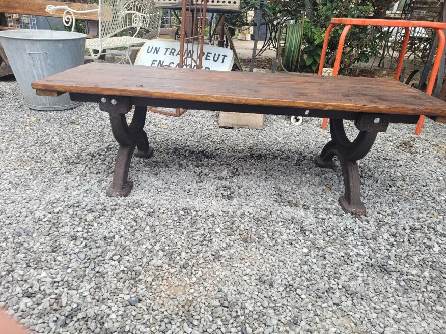 Banc Ou Table Basse De Jardin Piètements En Fonte 150×56cms 17 Banc Ou Table Basse De Jardin Piètements En Fonte 150×56cms – Image 15