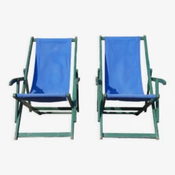 Paire De Chaise Longue