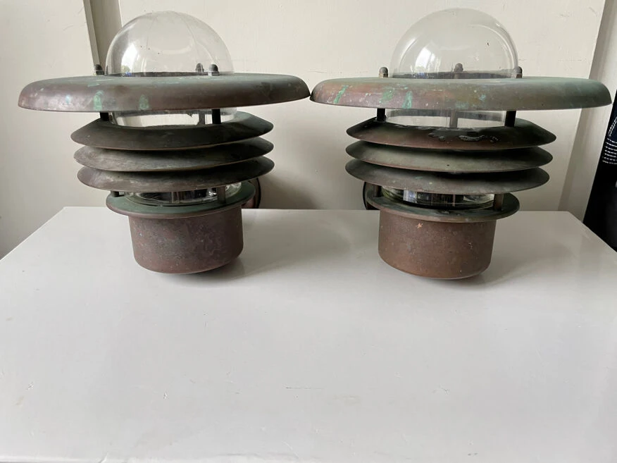 Paire D’appliques Murales Danoises Classiques En Cuivre 10 Paire D’appliques Murales Danoises Classiques En Cuivre – Image 8