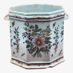 Cache Pot Rafraichissoir En Faïence Octogonal, Emile Fourmaintraux à Devres