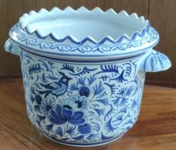 Ancien Cache Pot Delft Décor Oiseau -Jardin Fournitures Boutique 08c72223 ef71 476b 9894 93d08c78ccfb