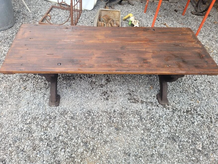 Banc Ou Table Basse De Jardin Piètements En Fonte 150×56cms 16 Banc Ou Table Basse De Jardin Piètements En Fonte 150×56cms – Image 14