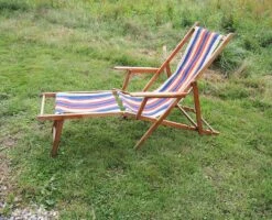 Ancien Transat Avec Repose Pied – Toile Bayadère -Jardin Fournitures Boutique 0aa81c46 4699 46ee b35d 3e89945e4497