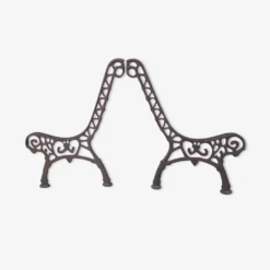 Paire De Pieds De Banc En Fonte