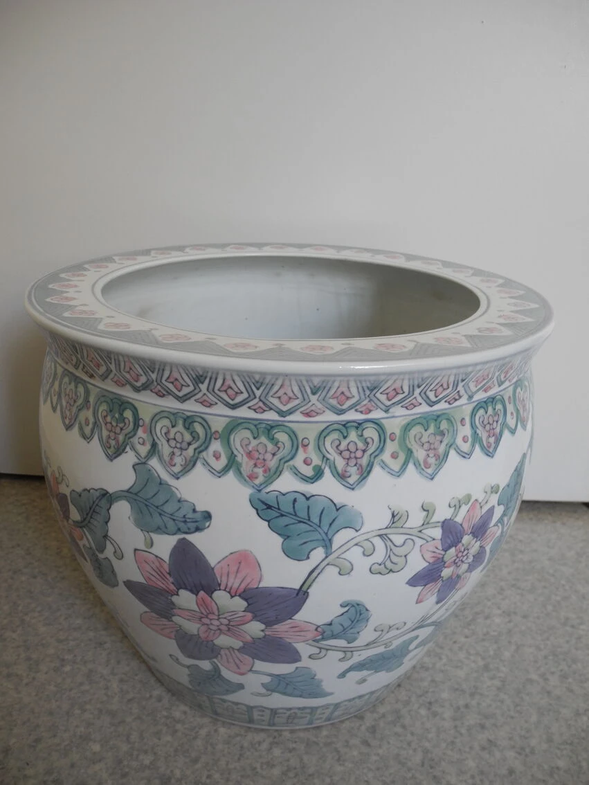 Ancien Bassin Poissons Porcelaine Cache Pot Déco Vintage Fish Bowl Planter 4 Ancien Bassin Poissons Porcelaine Cache Pot Déco Vintage Fish Bowl Planter – Image 2