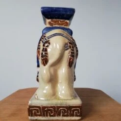 Éléphant Céramique Bleu, Beige -Jardin Fournitures Boutique 0e67f6d7 67c6 457b acd3 1b0dee3543b2
