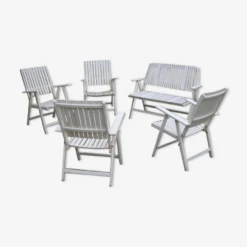 Lot De 4 Fauteuils Et Un Banc R.Gleizes Youpy