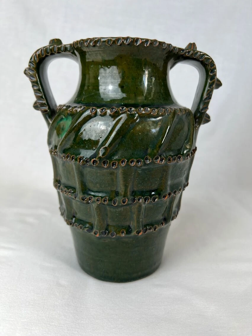 Jarre En Terre Cuite à Anses Vert Foncé 9 Jarre En Terre Cuite à Anses Vert Foncé – Image 7