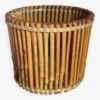 Corbeille Cache-pot Art-populaire Bambou Et Scoubidou Années 50