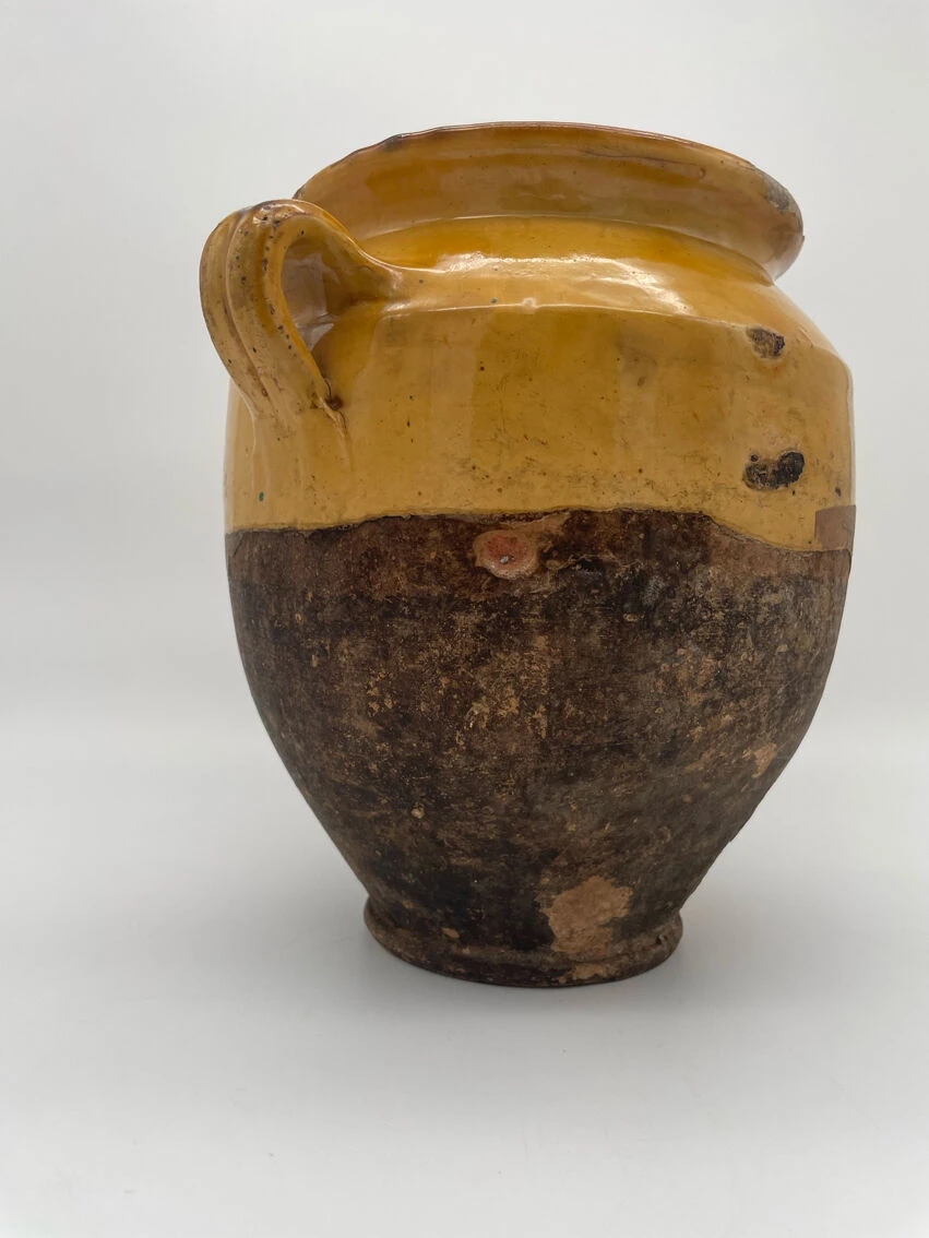 Ancien Pot à Confit En Terre Cuite Jaune Vernissé XIX Eme 13 Ancien Pot à Confit En Terre Cuite Jaune Vernissé XIX Eme – Image 11