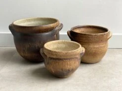 Ensemble De 3 Jardinières En Céramique Marron -Jardin Fournitures Boutique 196b1313 3959 4ef2 afb1 77873e717bd9