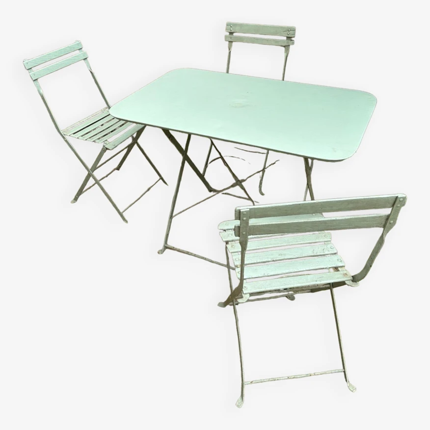 Salon De Jardin En Métal Vert Amande 3 Salon De Jardin En Métal Vert Amande