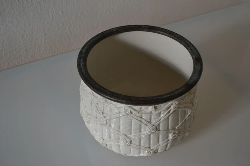 Cache Pot Vintage Céramique à L'imitation De L'osier 8 Cache Pot Vintage Céramique à L'imitation De L'osier – Image 6