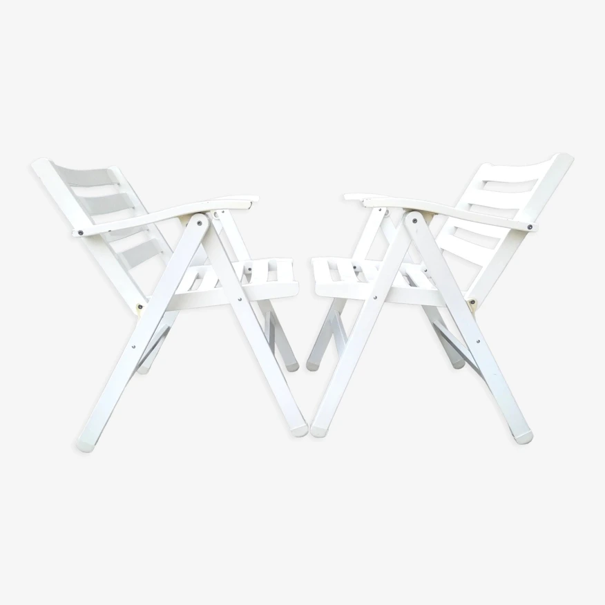 Fauteuils De Jardin Pliants En Bois Foppapedretti Vintage Italie 3 Fauteuils De Jardin Pliants En Bois Foppapedretti Vintage Italie