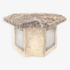 Luminaire Architecturé De Jardin En Béton Et Verre, Années 50