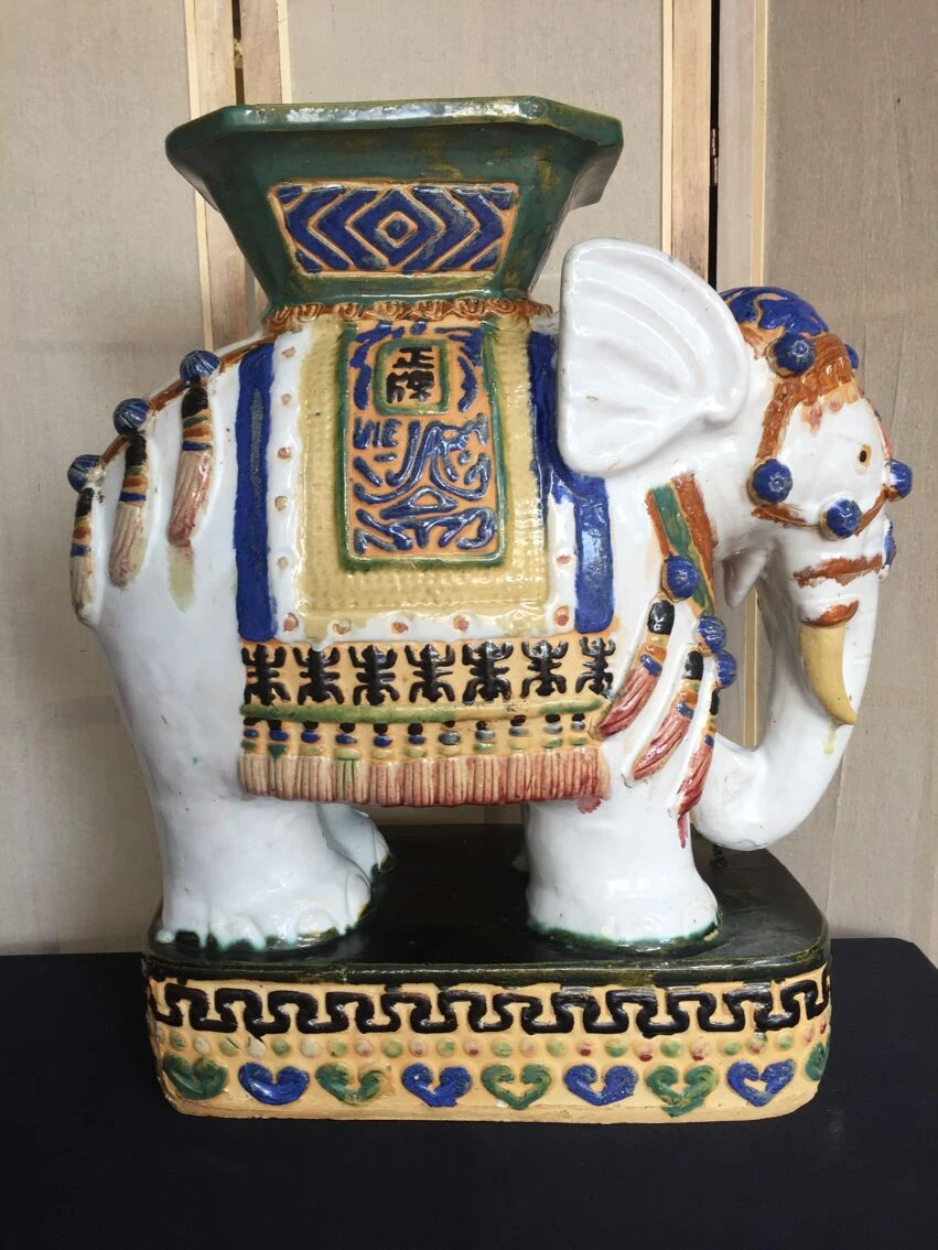 Grand Elephant Terre Cuite Vernissee Emaillee Ceramique De Chine Art Déco 11 Grand Elephant Terre Cuite Vernissee Emaillee Ceramique De Chine Art Déco – Image 9