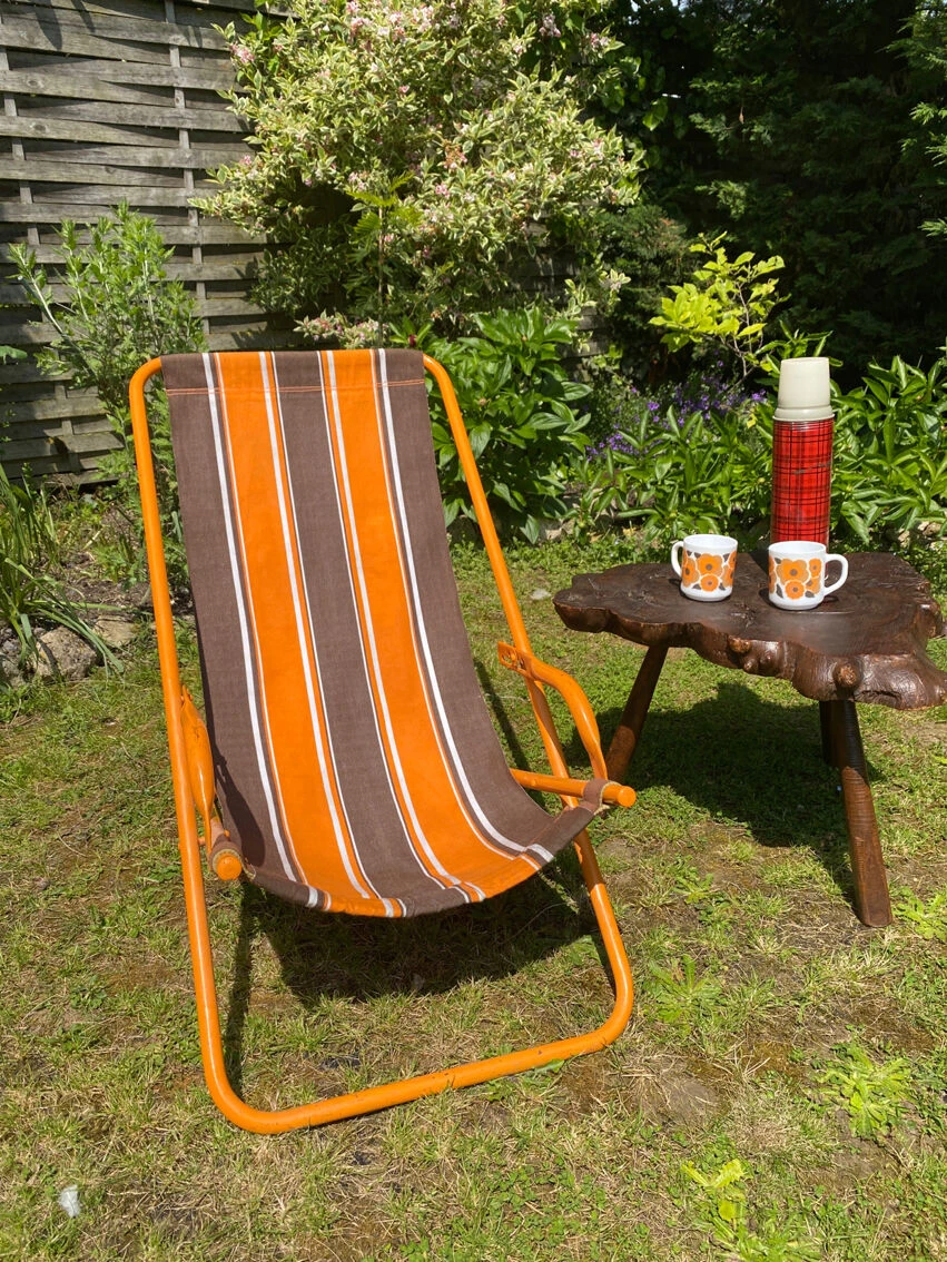 Ancien Transat Vintage Orange 5 Ancien Transat Vintage Orange – Image 3