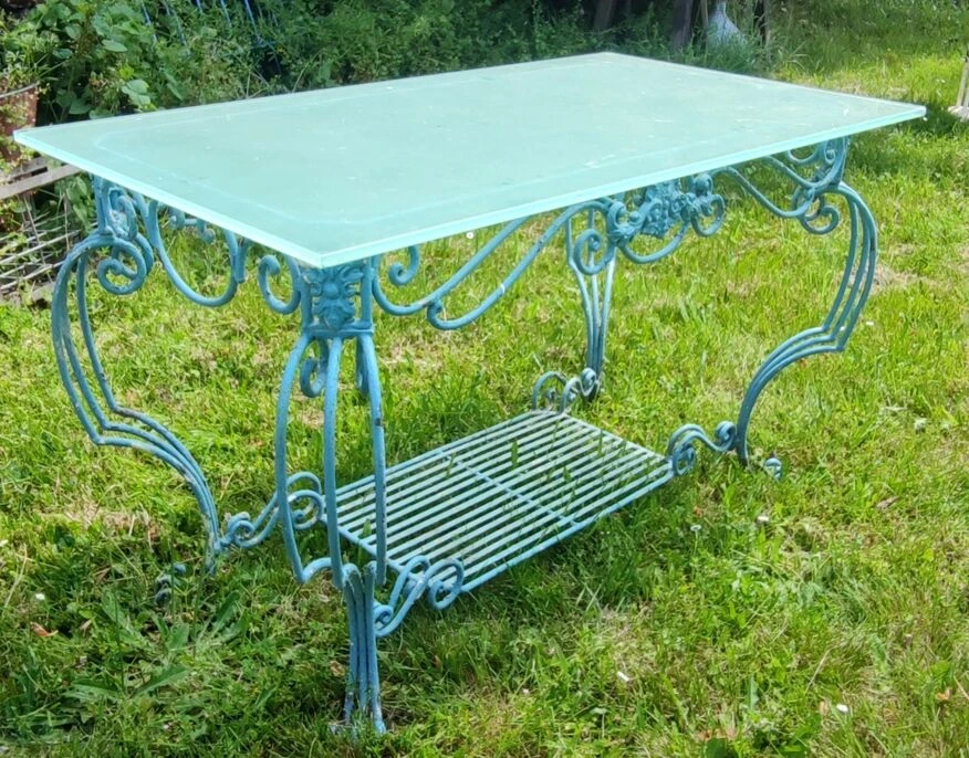 Ancienne Table Console Fer Forgé Et Verre 13 Ancienne Table Console Fer Forgé Et Verre – Image 11