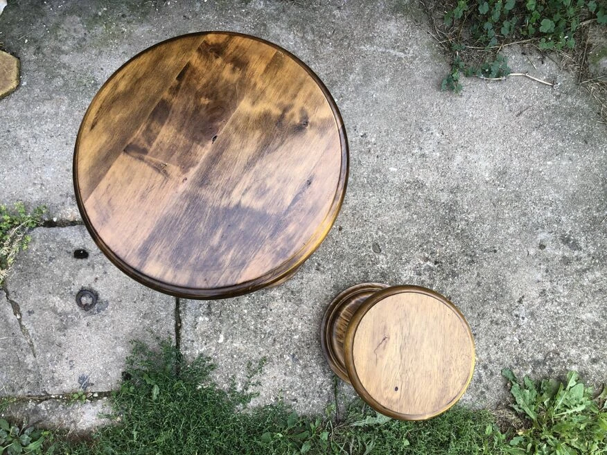 Lot De 2 Porte-plantes Colonnes En Bois Massif 5 Lot De 2 Porte-plantes Colonnes En Bois Massif – Image 3