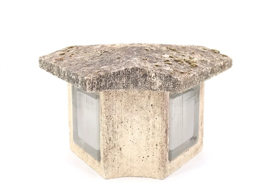 Luminaire Architecturé De Jardin En Béton Et Verre, Années 50 4 Luminaire Architecturé De Jardin En Béton Et Verre, Années 50 – Image 2