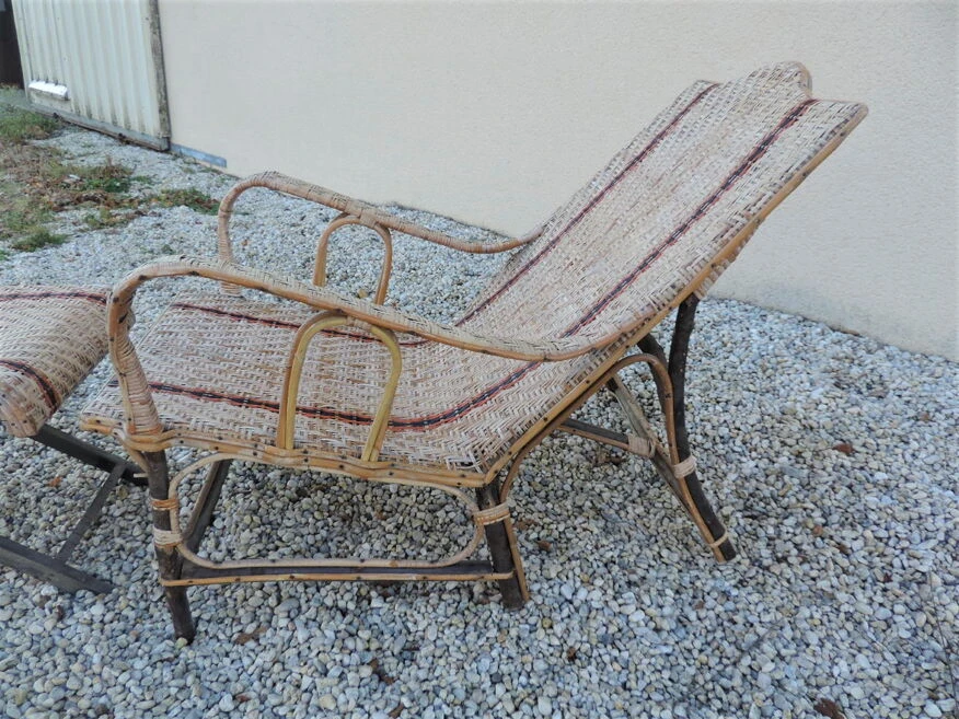 Chaise Longue En Rotin Avec Son Repose Pied 1930 12 Chaise Longue En Rotin Avec Son Repose Pied 1930 – Image 10