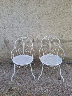 Paire De Fauteuil En Fer Blanc Ancien -Jardin Fournitures Boutique 30bfa8c9 3126 40b8 91e6 924d9805b798