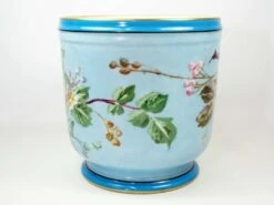Ancienne Jardinière En Porcelaine émaillée Peinte à La Main, France, 19ème Siècle -Jardin Fournitures Boutique 3fb21464 f608 4c0c b024 85ee681e70d9