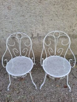 Paire De Fauteuil En Fer Blanc Ancien -Jardin Fournitures Boutique 435fe49a ea4d 4354 a89b 629d0758a3be
