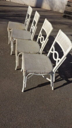Set De 4 Chaises Blanches En Rotin -Jardin Fournitures Boutique 437156ec 08af 4d88 b438 cc38123f1f43