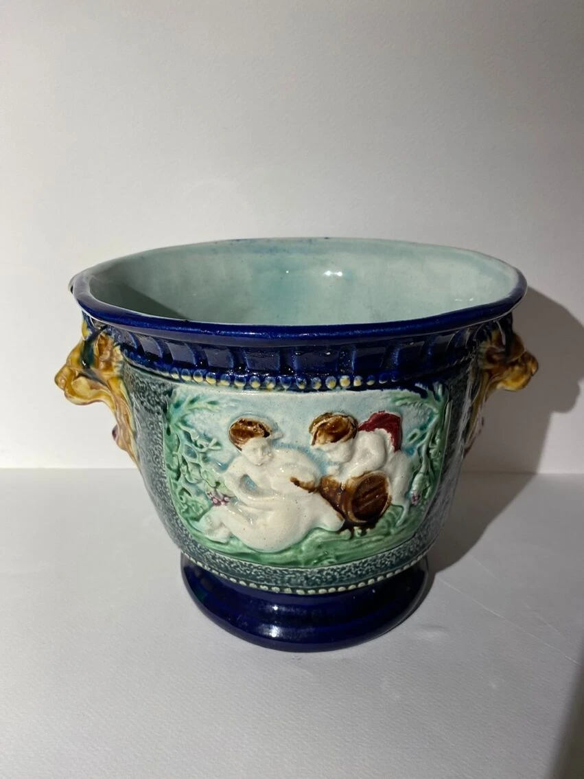 Cache Pot, Barbotine Ancienne Début XX Siècle 15 Cache Pot, Barbotine Ancienne Début XX Siècle – Image 13