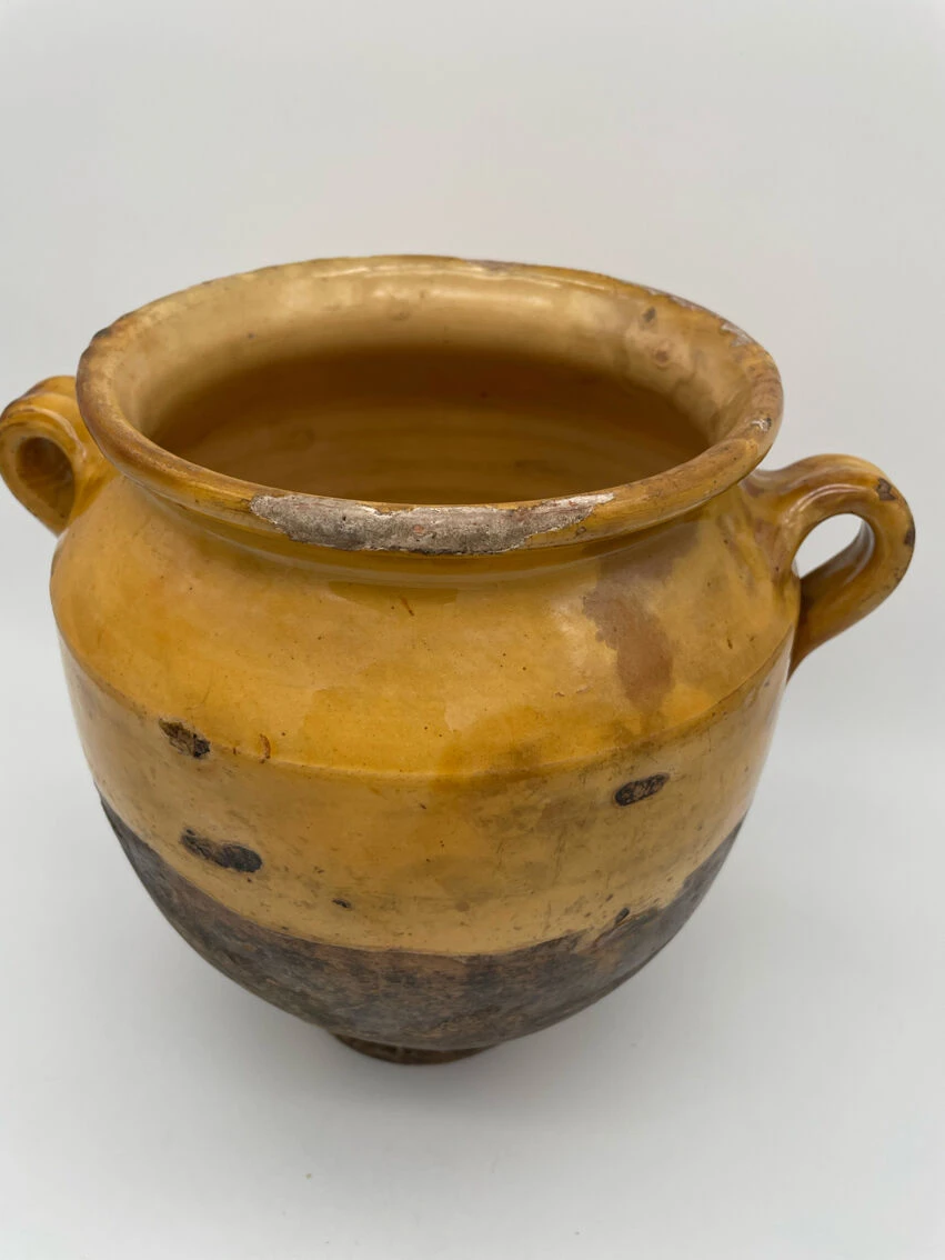 Ancien Pot à Confit En Terre Cuite Jaune Vernissé XIX Eme 16 Ancien Pot à Confit En Terre Cuite Jaune Vernissé XIX Eme – Image 14