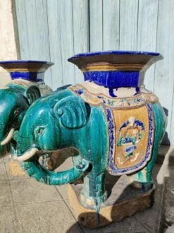 Paire D'éléphants Porte Plante Biên Hoa Début XXème 20 Paire D'éléphants Porte Plante Biên Hoa Début XXème -Jardin Fournitures Boutique 4e027b68 7243 44b8 a557 9618f30d975e