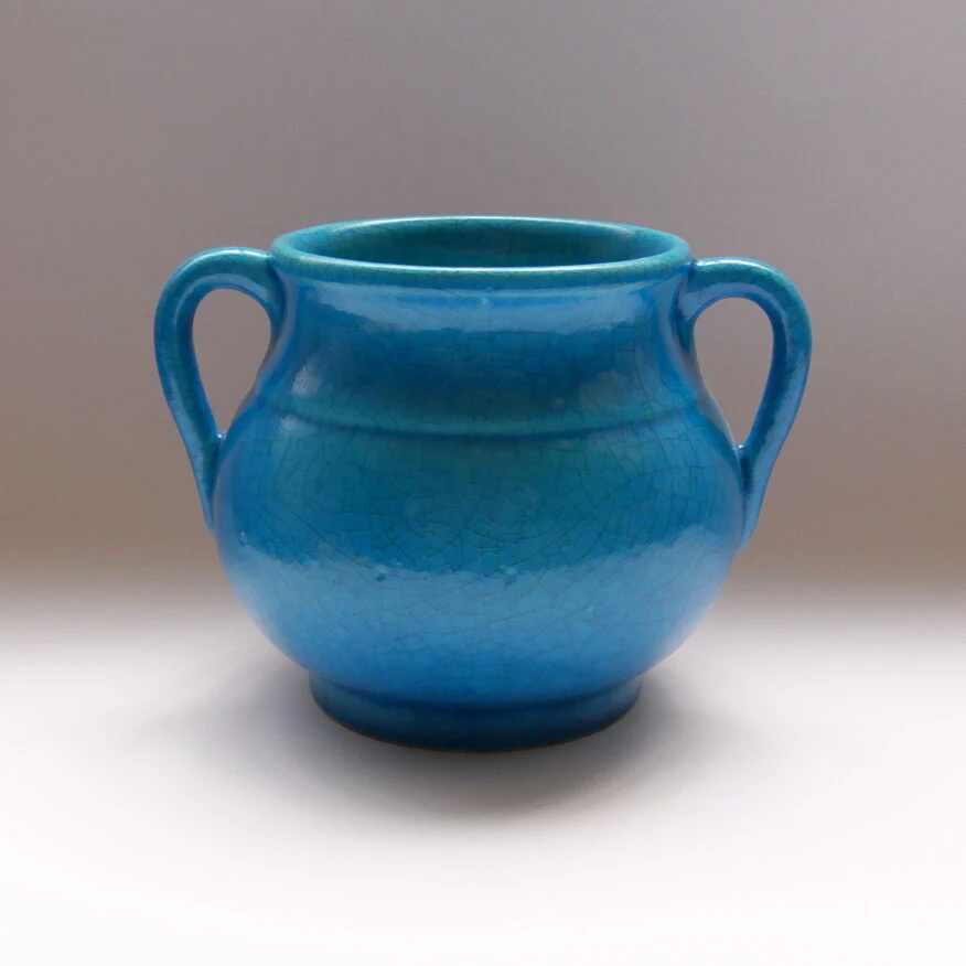 Vase à Anse - Bleu Iznik - 1930's 5 Vase à Anse - Bleu Iznik - 1930's – Image 3