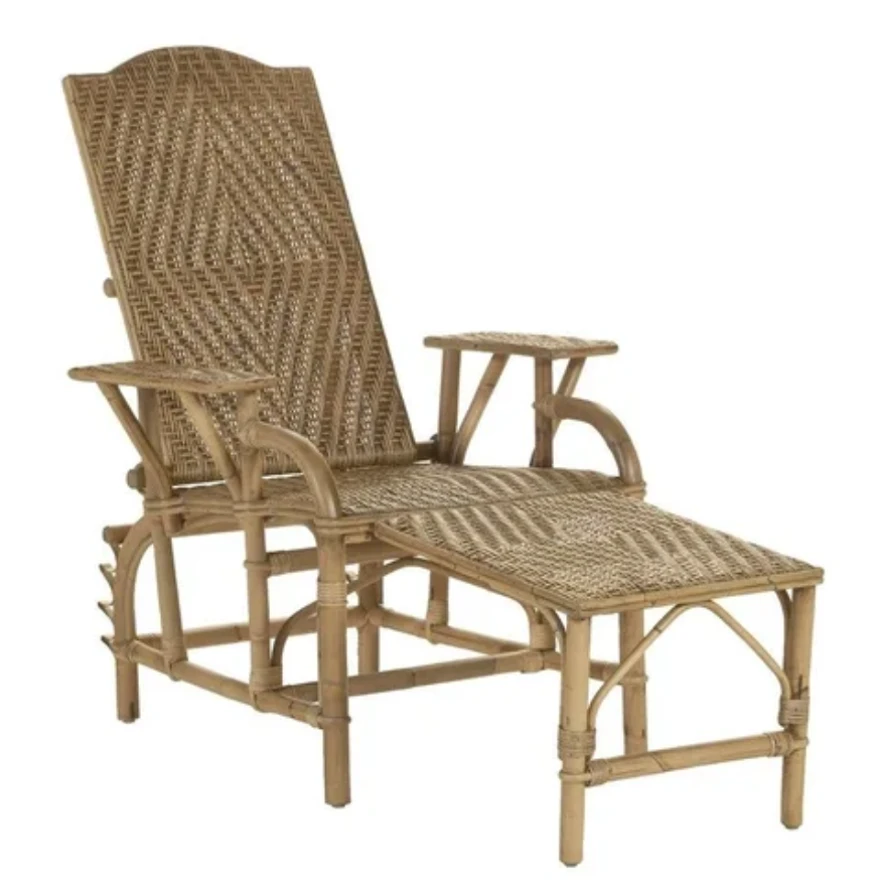 Paire De Chaises Longues En Rotin, De Style « Jardin D’hiver » 4 Paire De Chaises Longues En Rotin, De Style « Jardin D’hiver » – Image 2