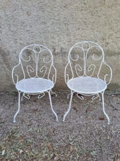 Paire De Fauteuil En Fer Blanc Ancien -Jardin Fournitures Boutique 512f810d a0f3 4683 b78c ba6408844c75