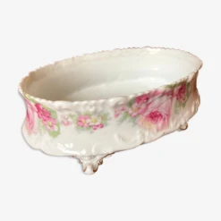 Jardinière Ancienne En Porcelaine De Limoges à Déco De Roses Fin XIXe