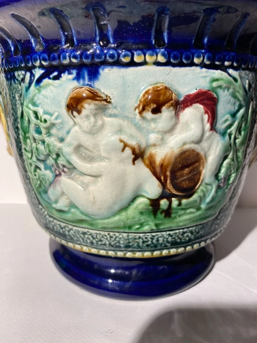 Cache Pot, Barbotine Ancienne Début XX Siècle 13 Cache Pot, Barbotine Ancienne Début XX Siècle – Image 11