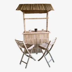 Ensemble Bar En Bambou Avec Ses Deux Tabourets -Jardin Fournitures Boutique 57ec85aa 273a 45c7 a4b2 0e6b75a8c8d9