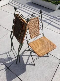 Paire De Chaises Pliables En Fer Forgé Et Rotin -Jardin Fournitures Boutique 5a5982bb 48d7 478f 892a e353d7255aab
