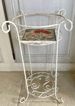Porte-plante En Fer Forgé Et Céramique Vallauris Signée Vintage -Jardin Fournitures Boutique 5c2f4f72 ae33 41a8 8b5e 0ca5953a0c5d