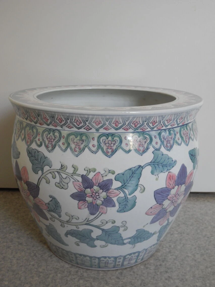 Ancien Bassin Poissons Porcelaine Cache Pot Déco Vintage Fish Bowl Planter 10 Ancien Bassin Poissons Porcelaine Cache Pot Déco Vintage Fish Bowl Planter – Image 8