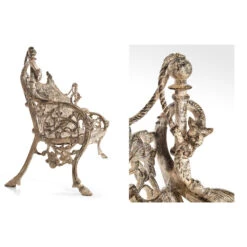 Banc En Fonte Sculptée Et Bois à Patine Blanche -Jardin Fournitures Boutique 6148bb7d 9564 4317 9440 a2bc0cfc9d7a