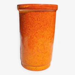 Cache Pot En Terre Cuite émaillée Orange