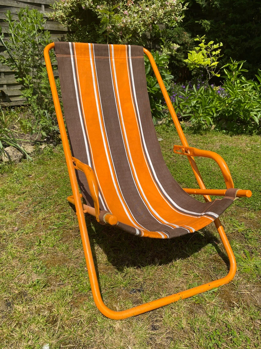 Ancien Transat Vintage Orange 4 Ancien Transat Vintage Orange – Image 2