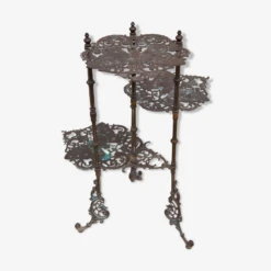 Sellette Bronze Ancienne Sellette 3 Niveaux,porte-plante Bronze, Motifs Papillon, Jardinière, Patio