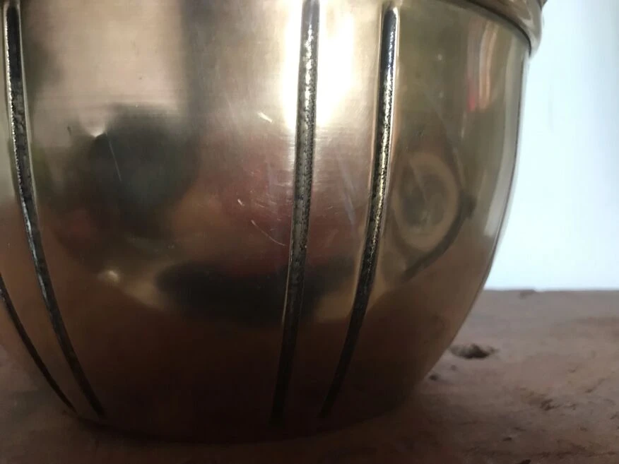 Lot De 3 Cache-pots Et Jardinière Art Déco En Laiton 14 Lot De 3 Cache-pots Et Jardinière Art Déco En Laiton – Image 12