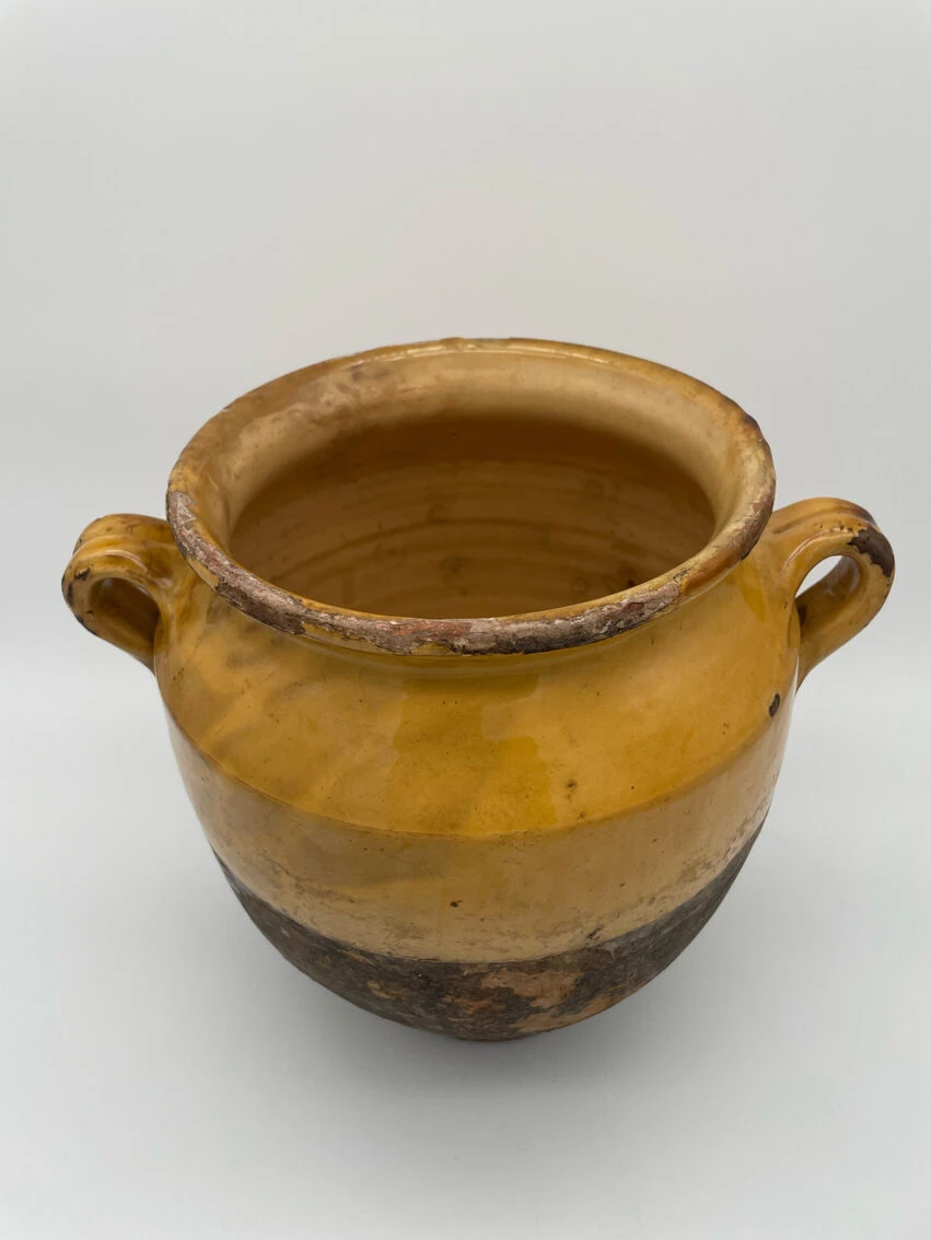 Ancien Pot à Confit En Terre Cuite Jaune Vernissé XIX Eme 7 Ancien Pot à Confit En Terre Cuite Jaune Vernissé XIX Eme – Image 5