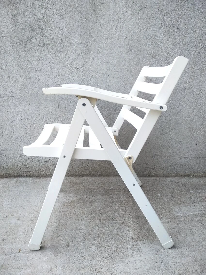 Fauteuils De Jardin Pliants En Bois Foppapedretti Vintage Italie 11 Fauteuils De Jardin Pliants En Bois Foppapedretti Vintage Italie – Image 9